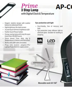 FLEXIBLE LAMP AND CLOCK- Bright Light with Clock and Temprature