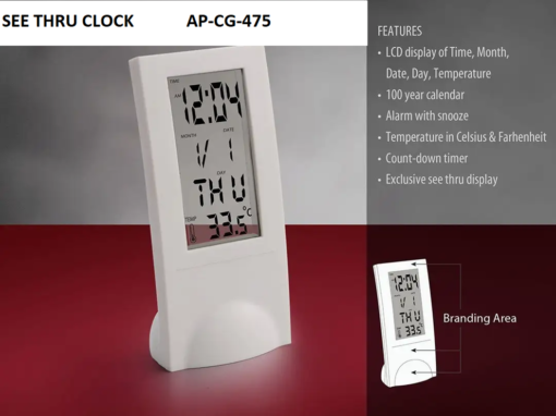 Budgeted Clock – Clear Display, All-in-One. Branding Space