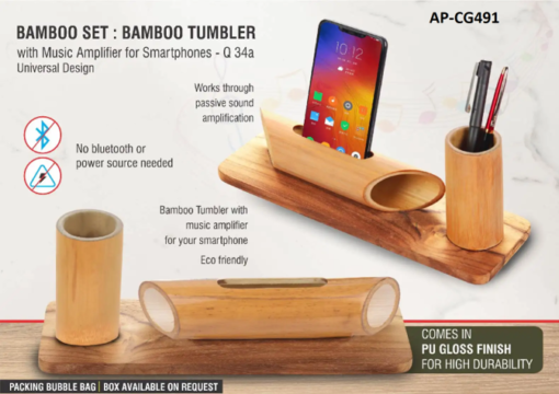 BAMBOO SET –Mobile Stand and Pen Stand