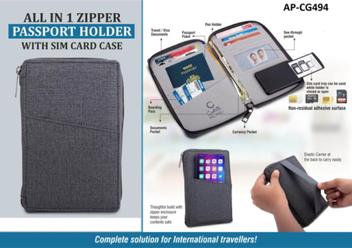 PASSPORT HOLDER-Zipper and Mobile Holder and Other required Essentials